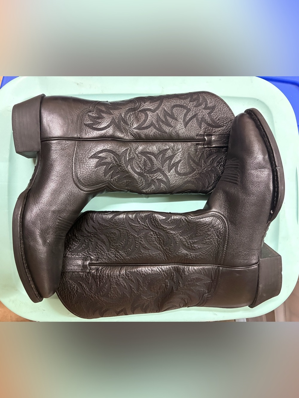 Ariat Heritage R Toe Western Boot Embossed Leather Cowboy Dress Boots Black